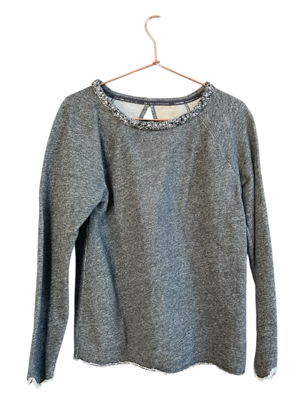Calvin Klein Performance Gray Embellished Crewneck Sweatshirt